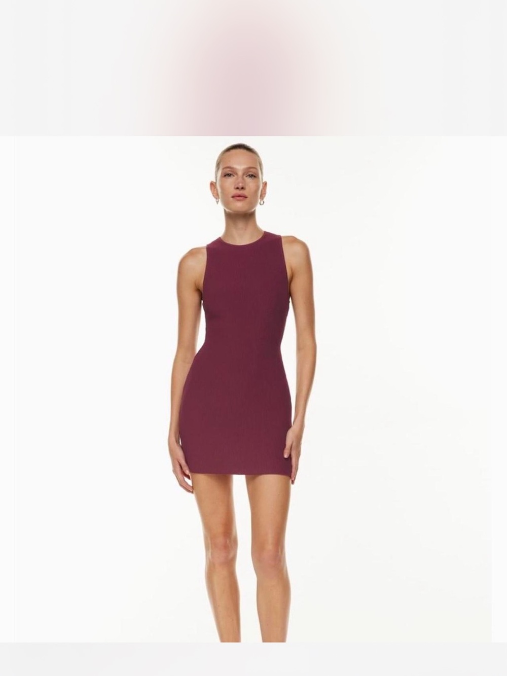 Babaton Sleeveless Bodycon Mini Dress in Wine